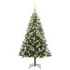 vidaXL Artificial Hinged Christmas Tree with Flocked Snow 150 cm