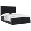 vidaXL Ottoman Bed with Mattresses Black 140x190cm Velvet