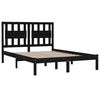 vidaXL Bed Frame without Mattress Black Solid Wood 200x200 cm (810041+818594)