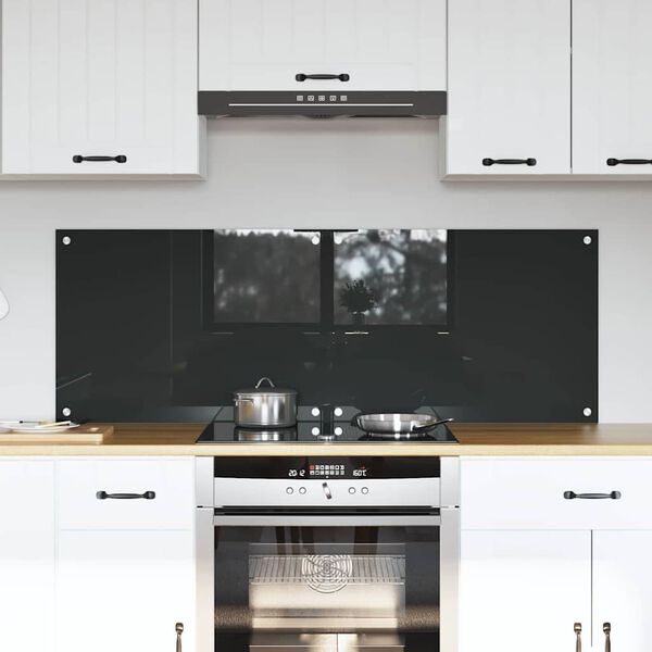 vidaXL Kitchen Backsplash 2 pcs Dark Grey 70 x 50 cm Tempered Glass