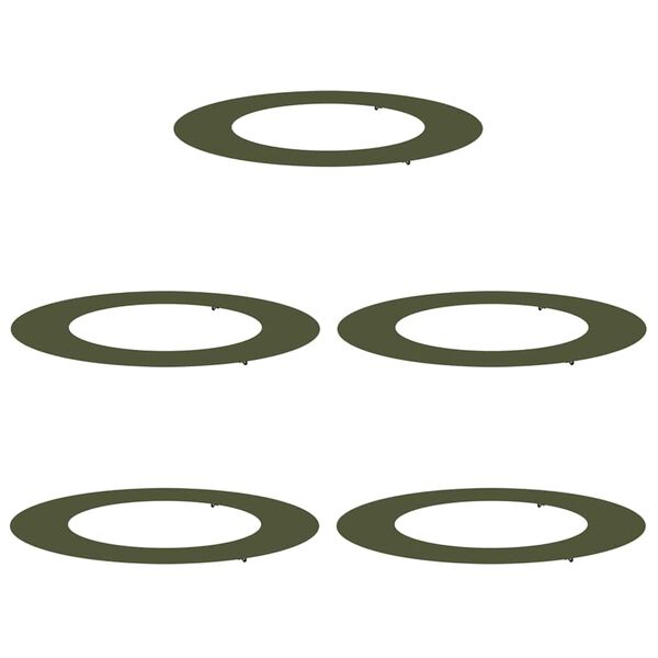 vidaXL suitable for Flat Tree Rings 5 pcs Olive green &Oslash;50 / 80 cm Steel