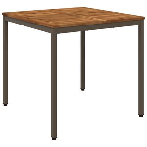 vidaXL Garden Dinner Table Natural and Coffee 80 x 80.5 x 75 cm