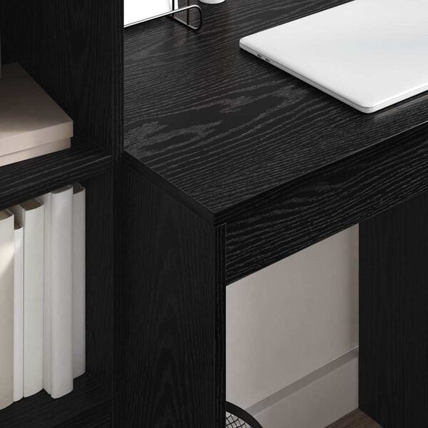 vidaXL Desk with Drawer 2 pcs Black Oak