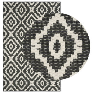 vidaXL Area Rug Natural and Black 200 x 290 cm PET