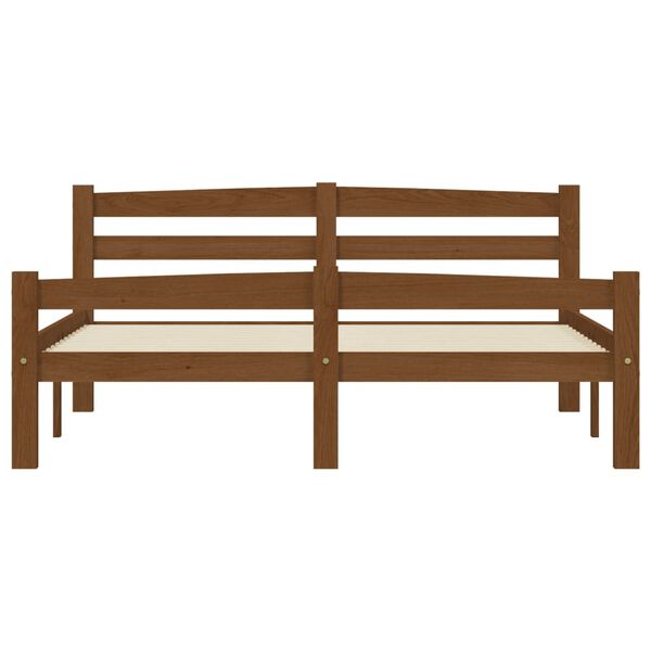 vidaXL Bed Frame without Mattress Honey Brown Solid Pinewood 120x200 cm