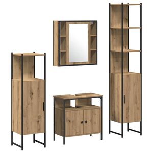 vidaXL Bathroom Furniture Set 4 pcs Artisan Oak Engineered Wood