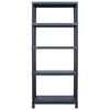 vidaXL Storage Shelf Rack Black 500 kg 90x60x180 cm Plastic