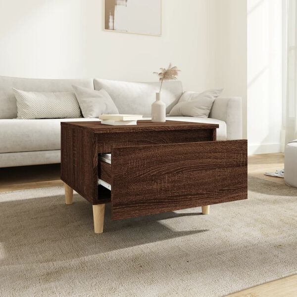 vidaXL Side Table Brown Oak 50x46x35 cm Engineered Wood