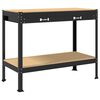 vidaXL Workbench Black 114 x 54 x 91 cm Engineered Wood and Metal