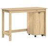vidaXL Desk Cabinet Set 2 pcs Brown Solid Pine Wood
