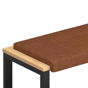 vidaXL Bench Cushion Faux Leather Brown Depth 35 cm