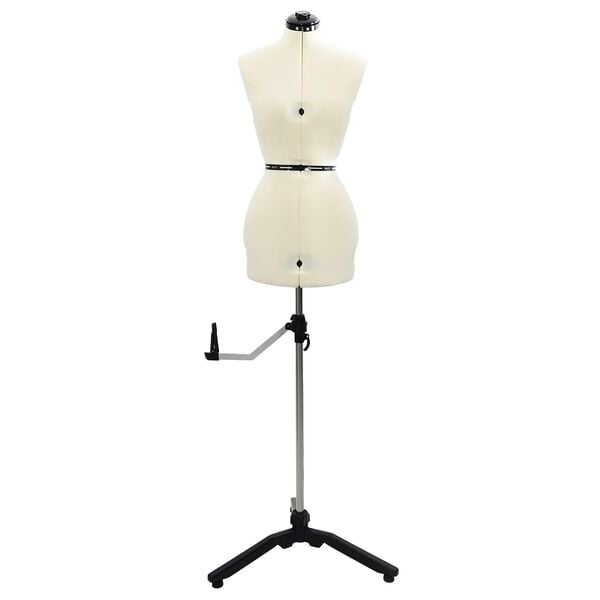 vidaXL Adjustable Dress Form Female Height Adjustable Cream S Velvet