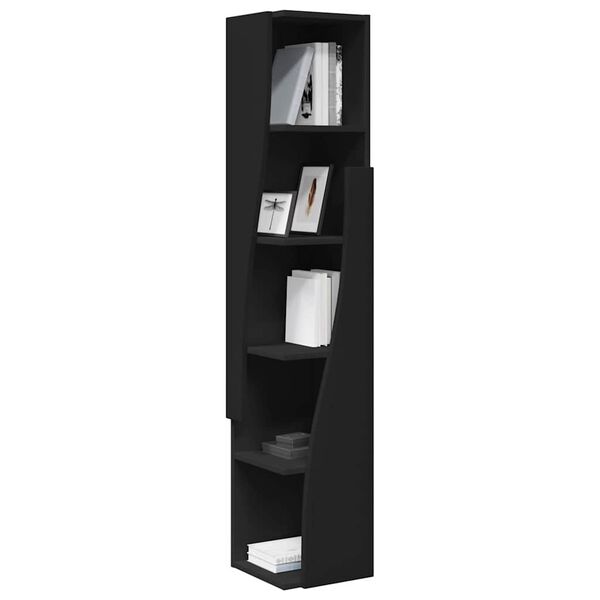 vidaXL Corner Cabinet Black 27.5x27x140cm Engineered Wood