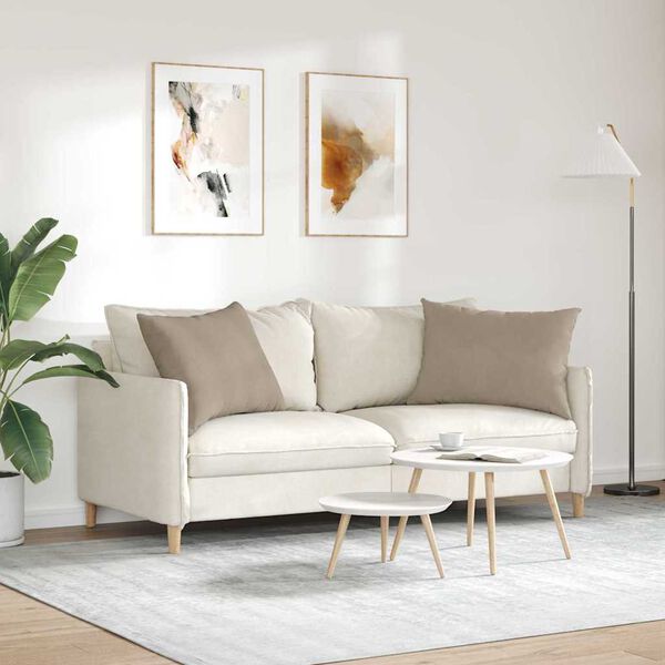 vidaXL Sofa Pillows 2 pcs Taupe 70 x 50 cm Fabric