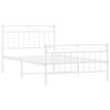 vidaXL Metal Bed Frame without Mattress with Footboard White 107x203cm