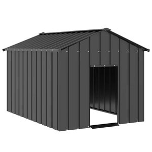 vidaXL Dog House with Roof 113x153x101 cm Galvanised Steel
