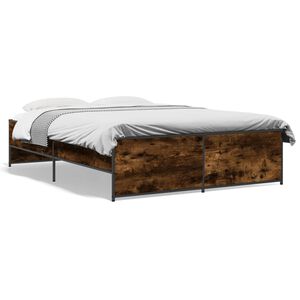 vidaXL Bed Frame without Mattress Smoked Oak 120x200 cm
