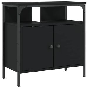 vidaXL Bathroom Sink Cabinet | Black | Engineered wood | Medium
