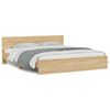 vidaXL Bed Frame with LED without Mattress Sonoma Oak 180x200 cm Super King