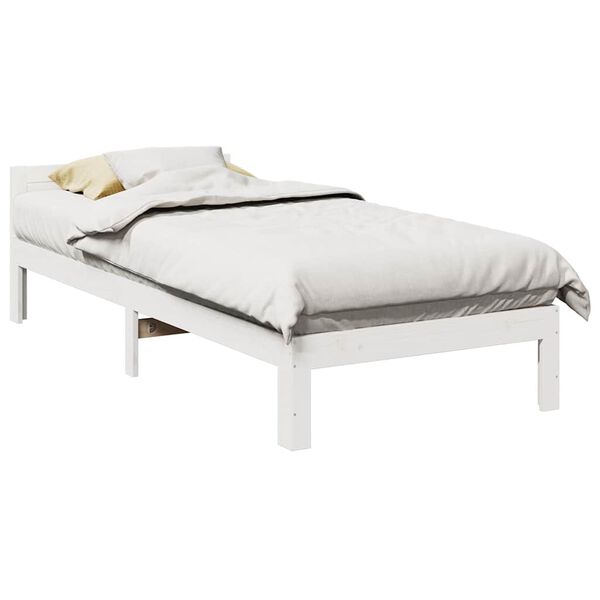vidaXL Bed Frame without Mattress White 90x200 cm Solid Wood Pine