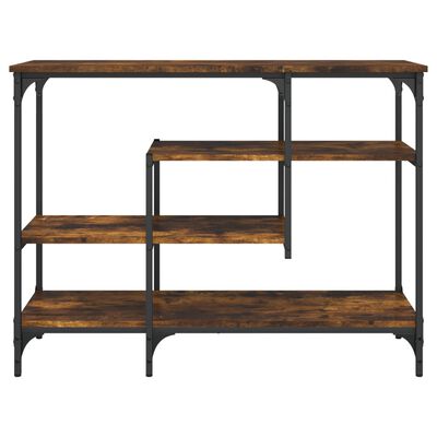 vidaXL Console Table with Shelves Smoked Oak 100x35x75 cm