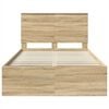 vidaXL Bed Frame with Headboard Sonoma 120 x 190 cm Solid Pine Wood