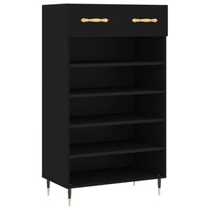 vidaXL Shoe Cabinet Black 60x35x105 cm Engineered Wood