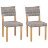 vidaXL Dining Chair 2 pcs Kubu Grey 46 x 55 x 84 cm Kubu Rattan