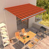 vidaXL Manual Retractable Awning 450x300 cm Orange and Brown