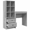 vidaXL Desk with Drawer 2 pcs Grey Sonoma