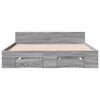 vidaXL Bed Frame with Drawers without Mattress Grey Sonoma 150x200 cm King Size