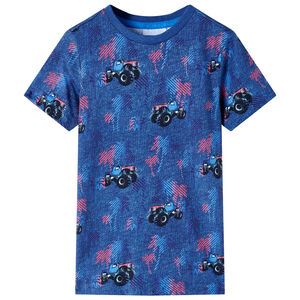 vidaXL Kids' T-shirt Dark Blue Melange 104