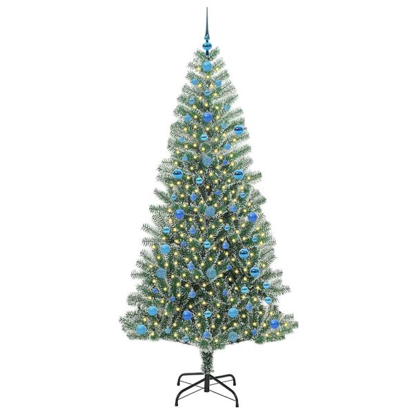 vidaXL Artificial Christmas Tree Snow Flocked with LED Light 210 cm