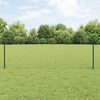 vidaXL Fence with Post Green 0.6 x 10 m Steel and PVC