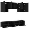 vidaXL 5 Piece TV Wall Units Black Engineered Wood