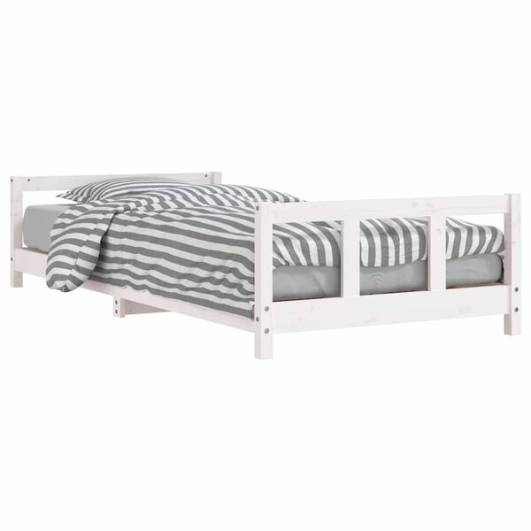 vidaXL Kids Bed Frame White 90x200 cm Solid Wood Pine