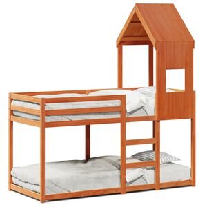 vidaXL Bunk Bed without Mattress Wax Brown 75x190 cm Small Single Solid Wood Pine