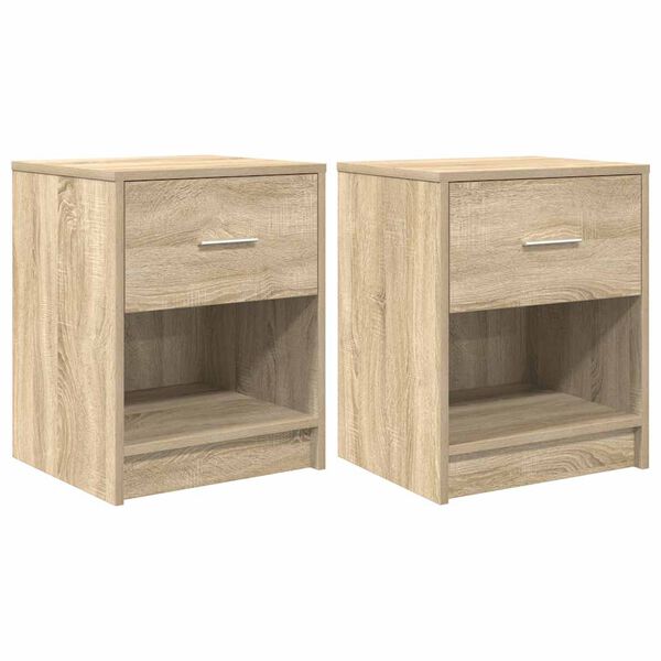 vidaXL Bedside Cabinets 2 pcs with Drawer Sonoma Oak 40x34x50 cm