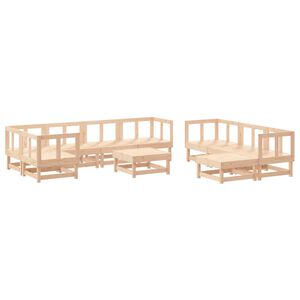 vidaXL 10 Piece Garden Lounge Set Solid Wood Pine