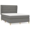 vidaXL Box Spring Bed with Mattress Dark Grey 140x200 cm Fabric