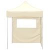 vidaXL Professional Folding Party Tent with 2 Sidewalls 2x2 m Steel Cream