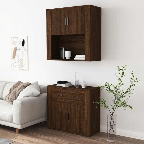 vidaXL Highboard Brown Oak Engineered Wood