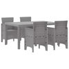 vidaXL Garden Dining Set 5 pcs Light Grey Polt rattan