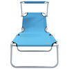 vidaXL Sun Lounger Folding 2-person 2 pcs Blue 58 x 188 x 77cm Fabric