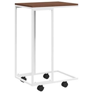 vidaXL Side Table with Wheels White 40x30x63.5 cm Engineered Wood