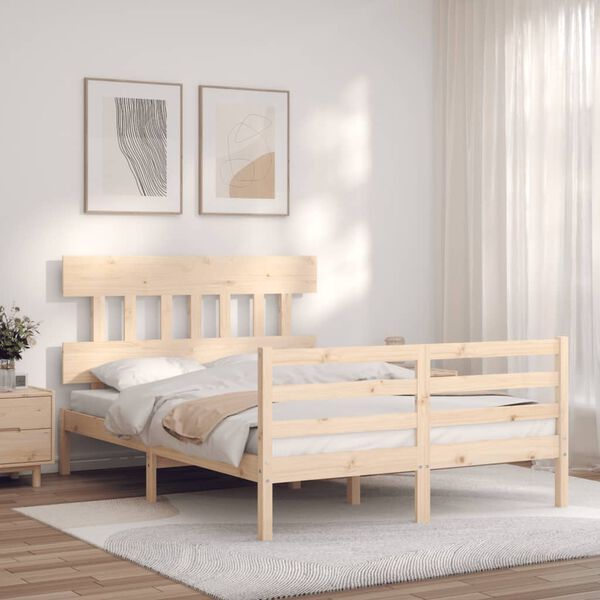 vidaXL Bed Frame without Mattress 140x200 cm Solid Wood