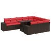 vidaXL 8 Piece Garden Sofa Set with Cushions Brown Poly Rattan Acacia