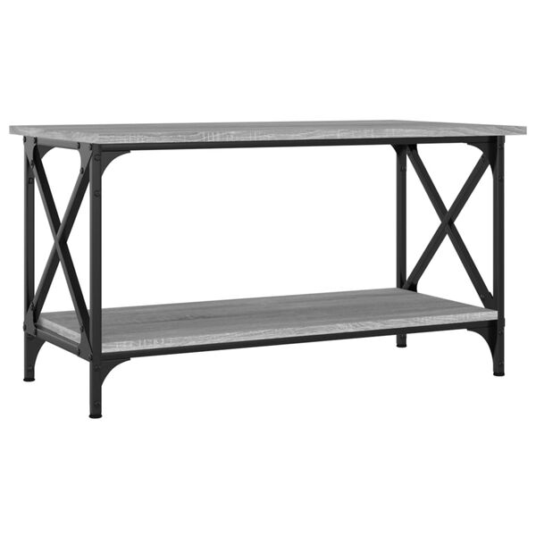 vidaXL Coffee Table Grey Sonoma 80x45x45 cm Engineered Wood and Iron