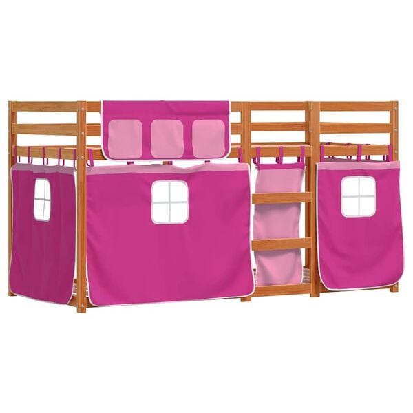 vidaXL Bunk Bed without Mattress Pink 75x190 cm Small Single Solid Wood Pine