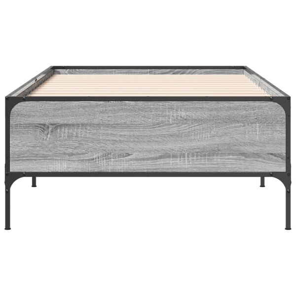 vidaXL Bed Frame without Mattress Grey Sonoma 100x200 cm
